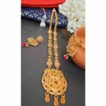 Swanky Diva Copper High Quality Gold plating Kundan Long Necklace with Jhumka Earring Set - Image 2