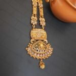 Swanky Diva Copper High Quality Gold plating Kundan Long Necklace with Jhumka Earring Set - Image 2