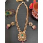 24inches Ruby and Green Stone Long haar for Women - Image 2