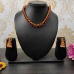 Pink Ruby Stone Latest Trendy Choker Necklace and Earring Set