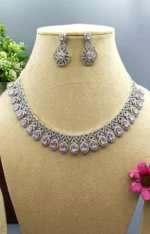 Blush Royale American Diamond Necklace Set | SDN1106 - Image 5