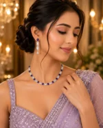 Lavender Royale American Diamond Necklace Set | SDN1109