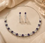 Lavender Royale American Diamond Necklace Set | SDN1109 - Image 2
