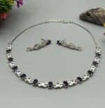 Lavender Royale American Diamond Necklace Set | SDN1109 - Image 4