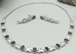 Lavender Royale American Diamond Necklace Set | SDN1109 - Image 5