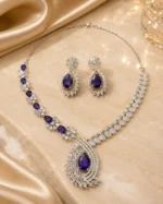 Violet Royale Designer American Diamond Necklace Set | SDN1110 - Image 2