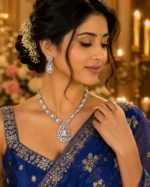 Swarovski-Inspired Aurora American Diamond Necklace Statement Set | SDN1111
