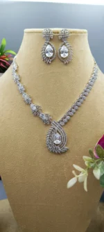 Swarovski-Inspired Aurora American Diamond Necklace Statement Set | SDN1111 - Image 4