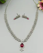 Ruby Royale American Diamond Necklace Set - Image 6