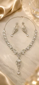Celeste Crystal Royale American Diamond Necklace Set | SDN1144 - Image 2
