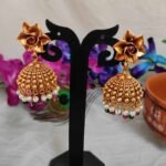Swanky Diva Rajwadi Matte Finish Jhumaka Earrings
