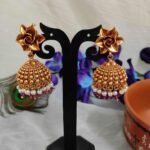 Swanky Diva Rajwadi Matte Finish Jhumaka Earrings - Image 3