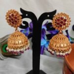 Swanky Diva Rajwadi Matte Finish Jhumaka Earrings - Image 3