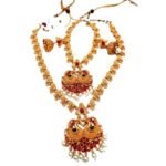 Temple South Indian Choker & Long Necklace Earring Combo - Image 3
