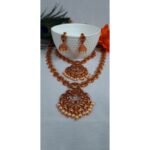 Temple South Indian Choker & haram Necklace Earring Combo - Image 3