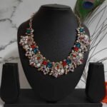 Swanky Diva Luxurious Full Crystal Stylish Multicolor Crystal Stones Choker Neckpiece for Women and Girls