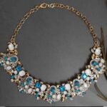 Swanky Diva Antique Exclusive turquoise blue White Crystals Highly Rhodium Plated Necklace ladies jewellery - Image 2
