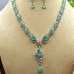 Mehera Mint Royale American Diamond Necklace Set|SDN1140 - Image 4