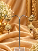 Antique Gold-Plated Jhumka Earrings | Swanky Diva SDE1108 - Image 2