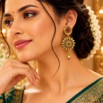 Ruby Emerald Rajwadi Earrings | Swanky Diva SDE1109
