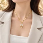 Golden Flower Anti Tarnish Pendant Necklace – Gold-Tone Chain for Everyday Elegance | Swanky Diva SDN1147