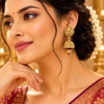 Antique Gold-Plated Jhumka Earrings | Swanky Diva SDE1108