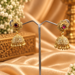 Antique Gold-Plated Traditional Statement Earrings - SDE1106