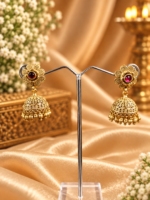 Antique Gold-Plated Traditional Statement Earrings - SDE1106